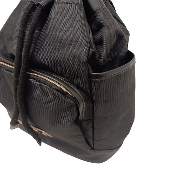 Yoga Tote Backpack VERSACE Parfum Gold LOGO BLACK Drawstring Bucket Zucca - Picture 8 of 16